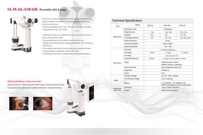 SLM-6L/6M/6H Portable Slit Lamp